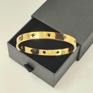🌟 18k Gold Plated Star Bangle Gold 316L Stainless Steel Trendy Jewelry